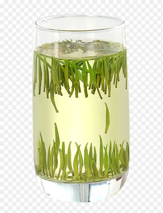 水里竖立的茶叶