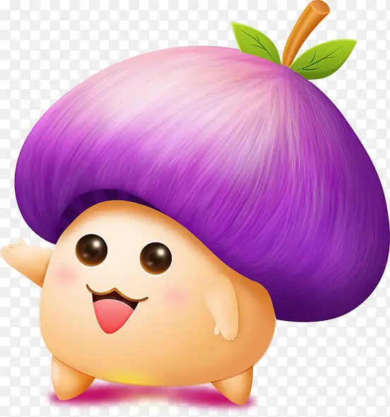 紫色卡通蘑菇人物