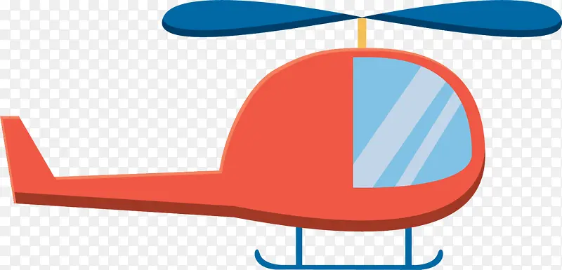 红色扁平玩具直升机