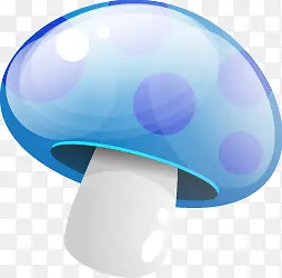 卡通可爱蓝色精美蘑菇