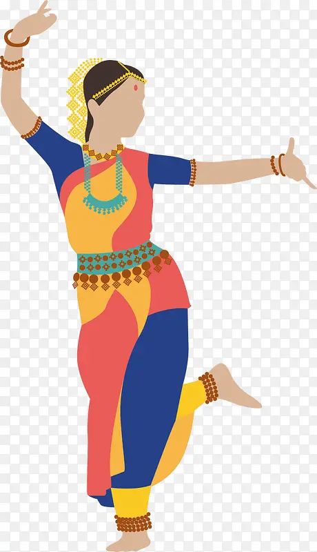 印度舞美丽彩色女孩