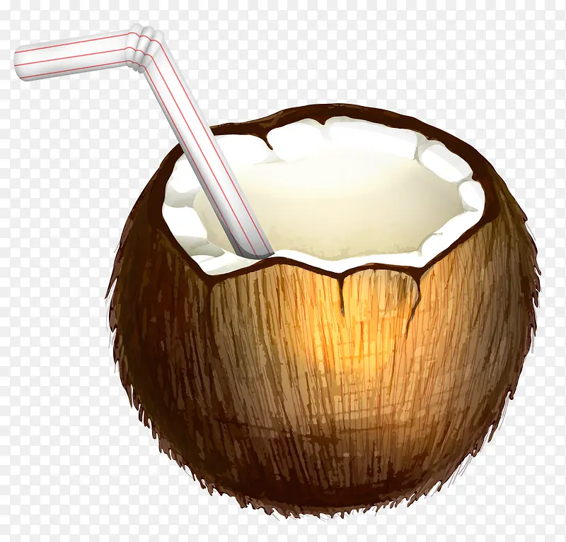卡通椰子汁
