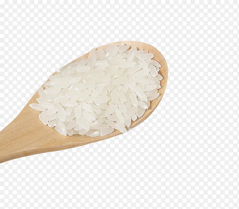 勺子里洁白的大米