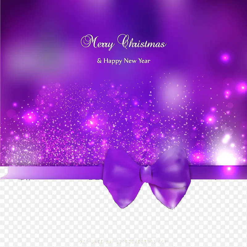 矢量图紫色蝴蝶结圣诞