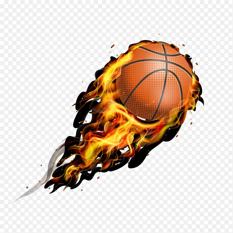 矢量燃烧的篮球