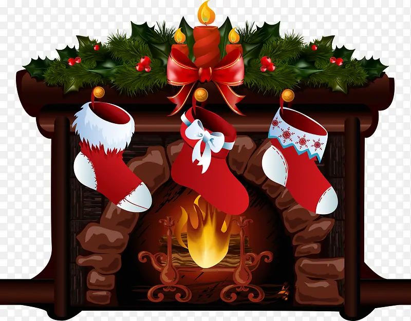 火炉上的圣诞袜子
