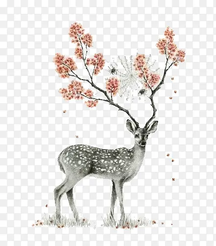 森林系图片仙境图片 卡通手绘梅