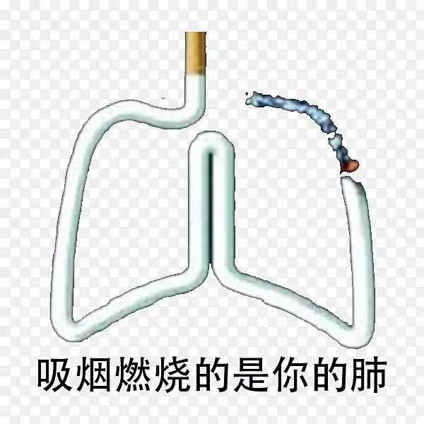 点着的烟拼成的肺部图