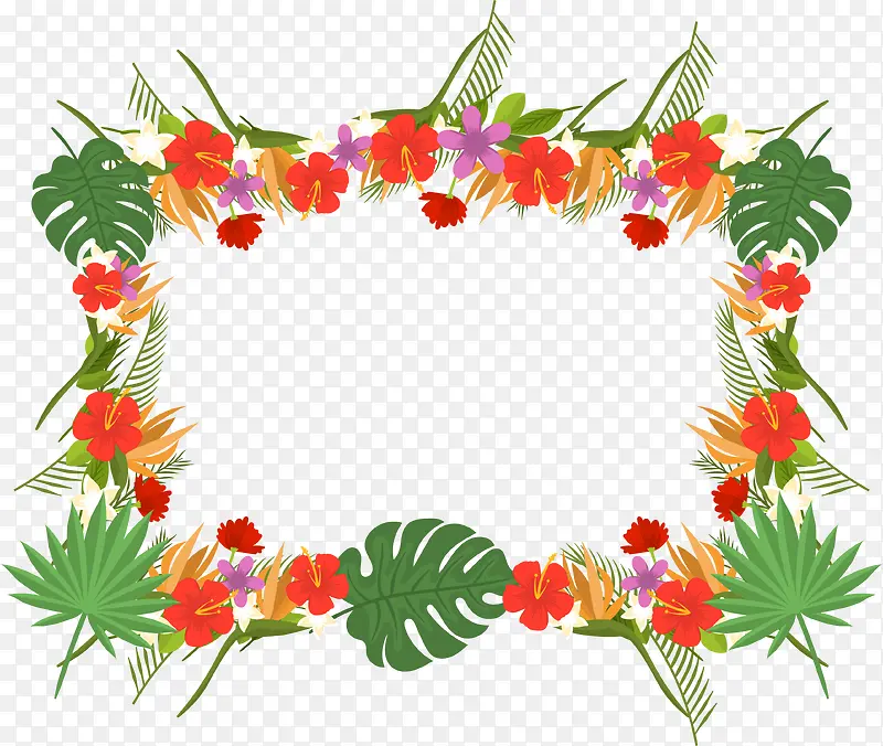 五颜六色的花朵装饰边框