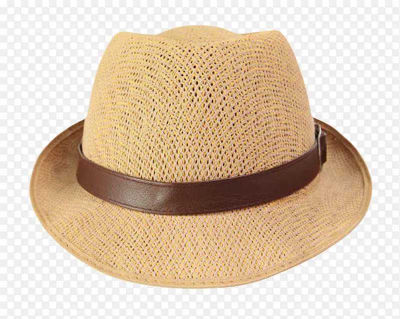 棕色度假镂空棕色皮带男士沙滩帽