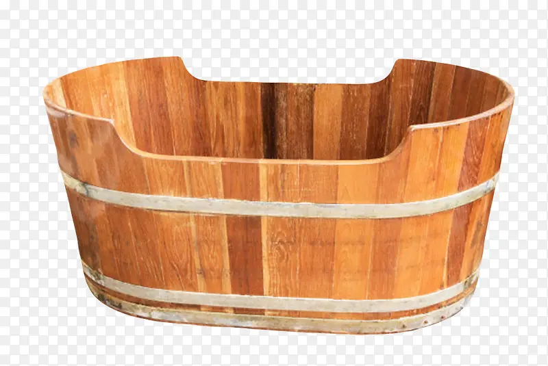 棕色容器洗澡空木桶实物
