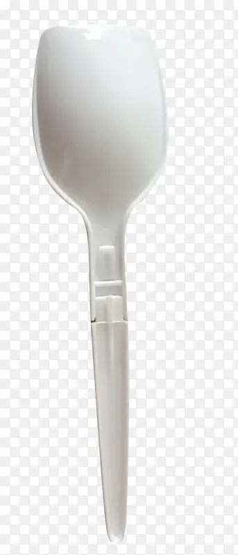 白色扁口塑料勺子免扣png素材
