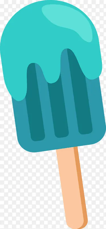 蓝色卡通冰淇淋素材图