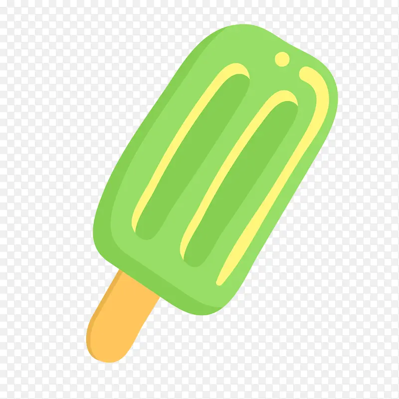 卡通绿色的冰棒雪糕设计