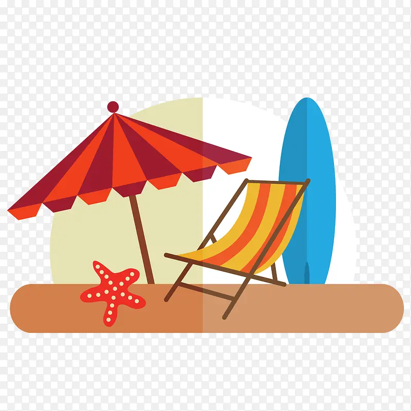 夏季海边风景矢量图