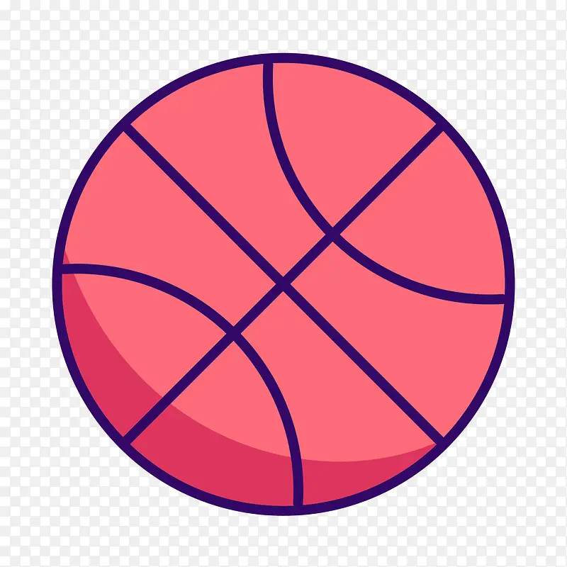 彩色手绘圆弧篮球元素