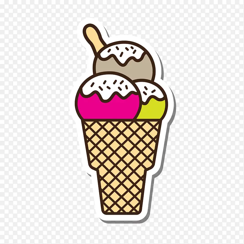 彩色卡通冰淇淋矢量图