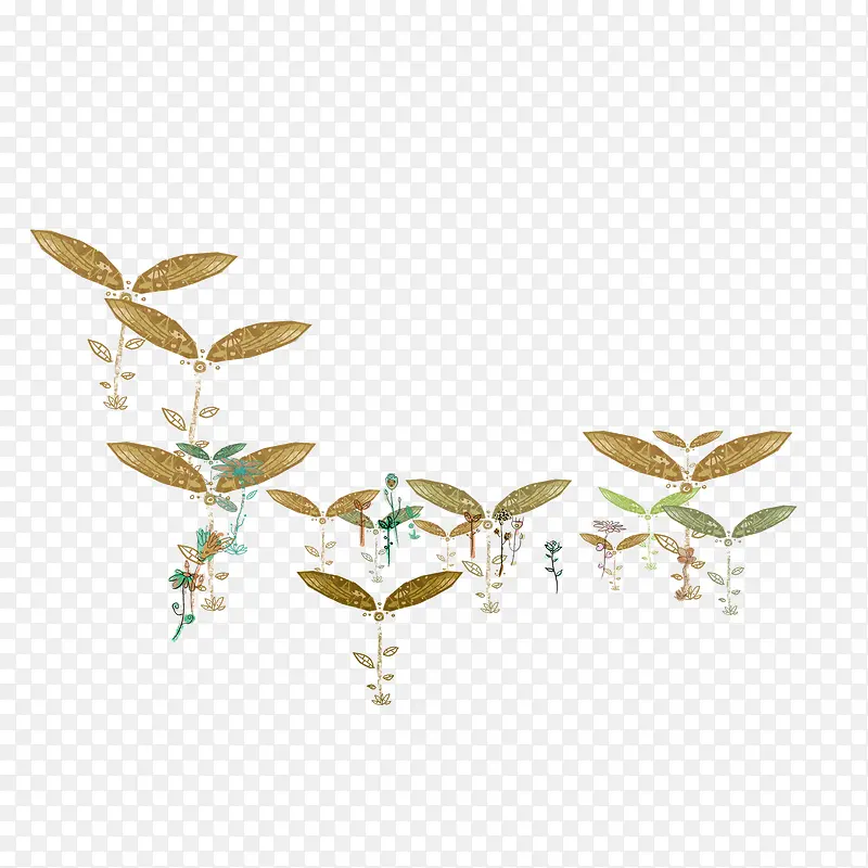 绿色简约嫩芽装饰图案