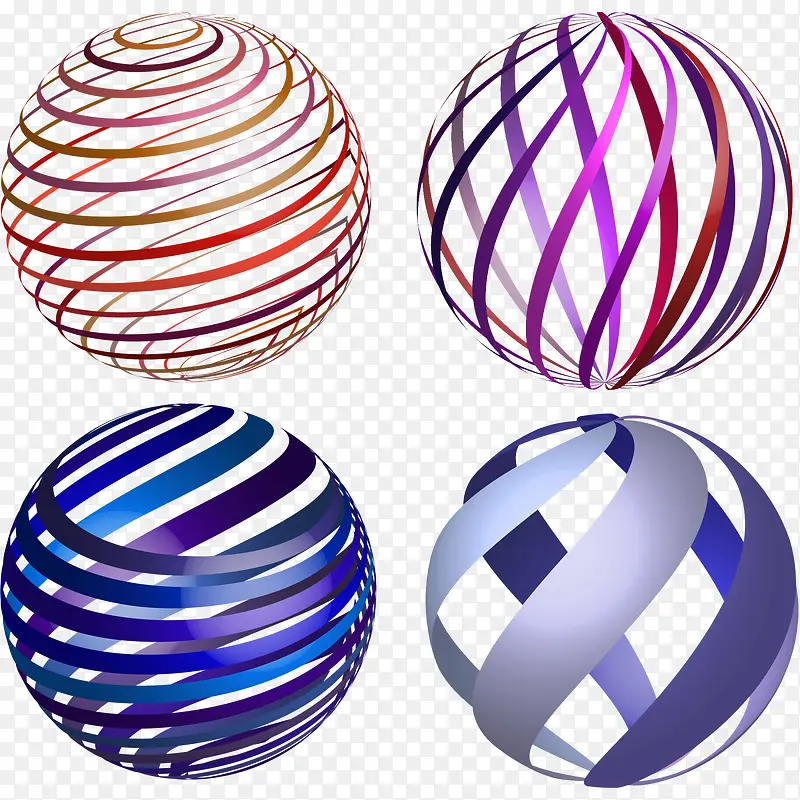 四个立体球体