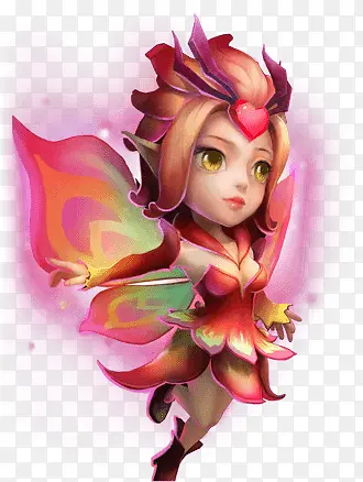 蝴蝶翅膀花精灵少女卡通游戏