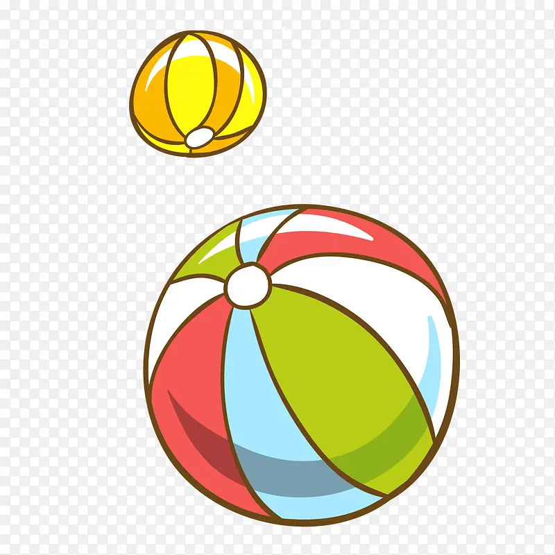 彩色卡通沙滩球矢量图