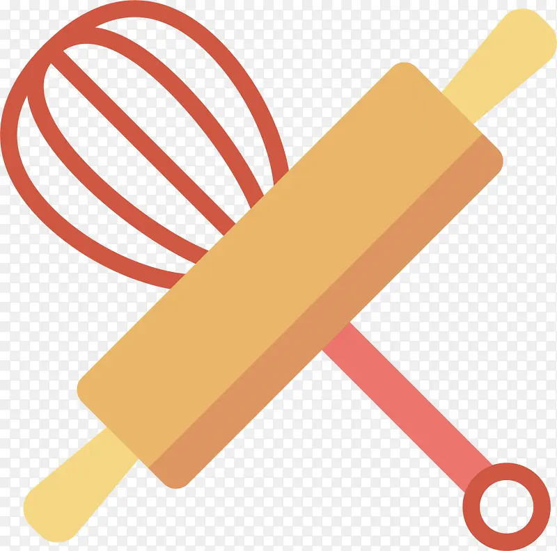 矢量图擀面杖厨房用品