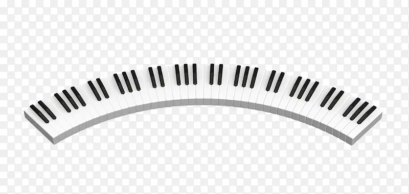 手绘黑白弯曲钢琴键