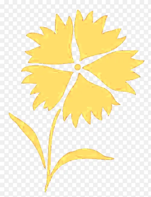 黄色简单花朵花卉免扣图形