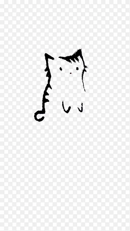黑色水墨小猫