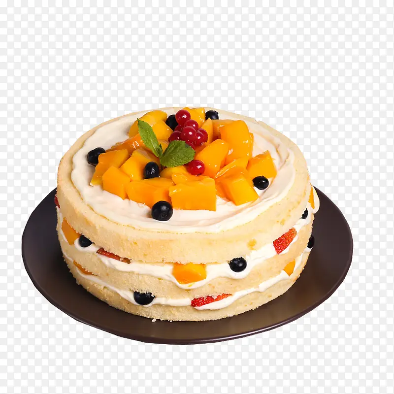一个美味的前程水果蛋糕
