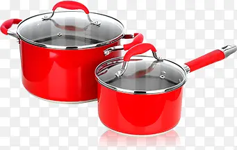 不锈钢红色汤锅素材