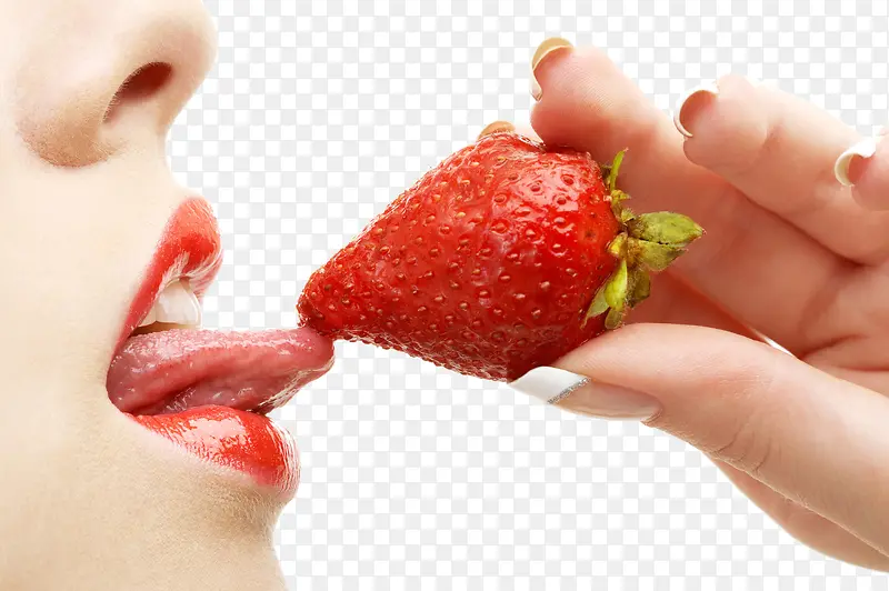 吃草莓动作