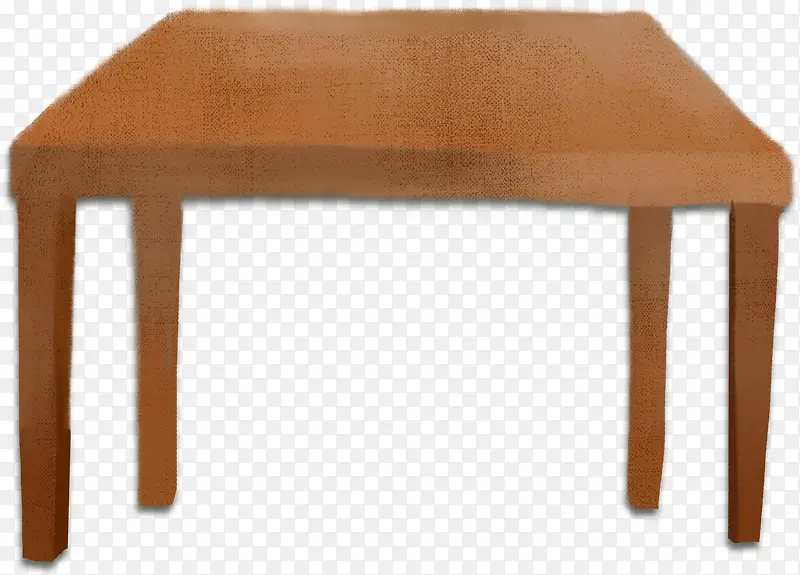 手绘水彩褐色的桌子效果