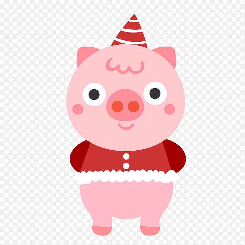 可爱卡通pig圣诞节新年矢量