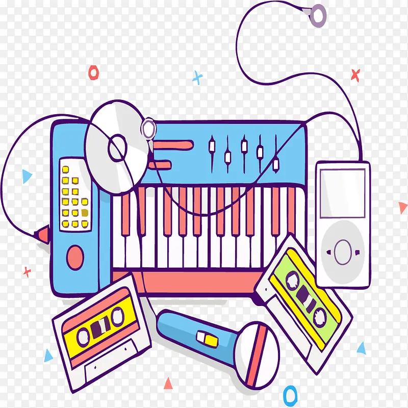 矢量音乐话筒电子琴