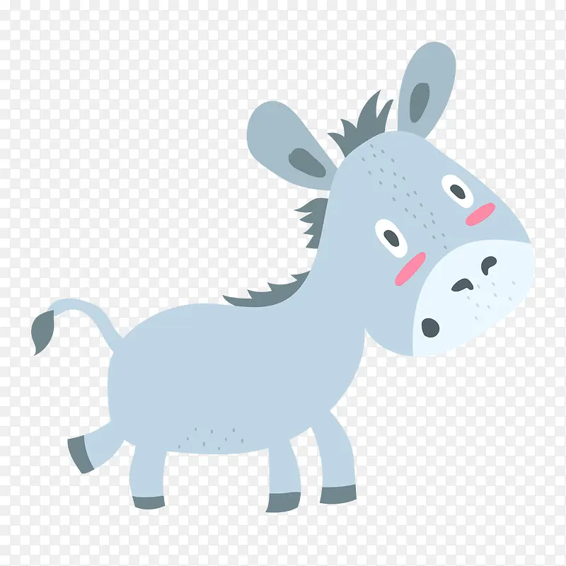 灰色的驴动物设计矢量图