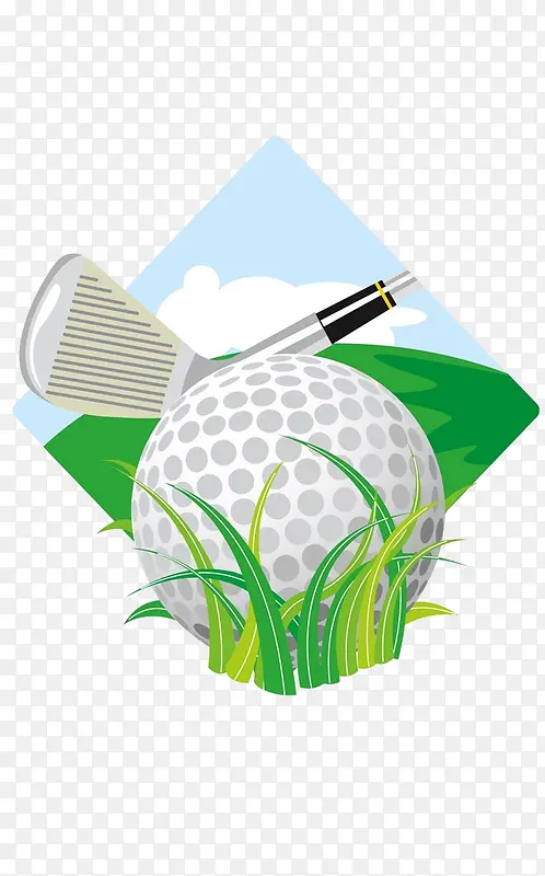 高尔夫球杆和高尔夫球插画