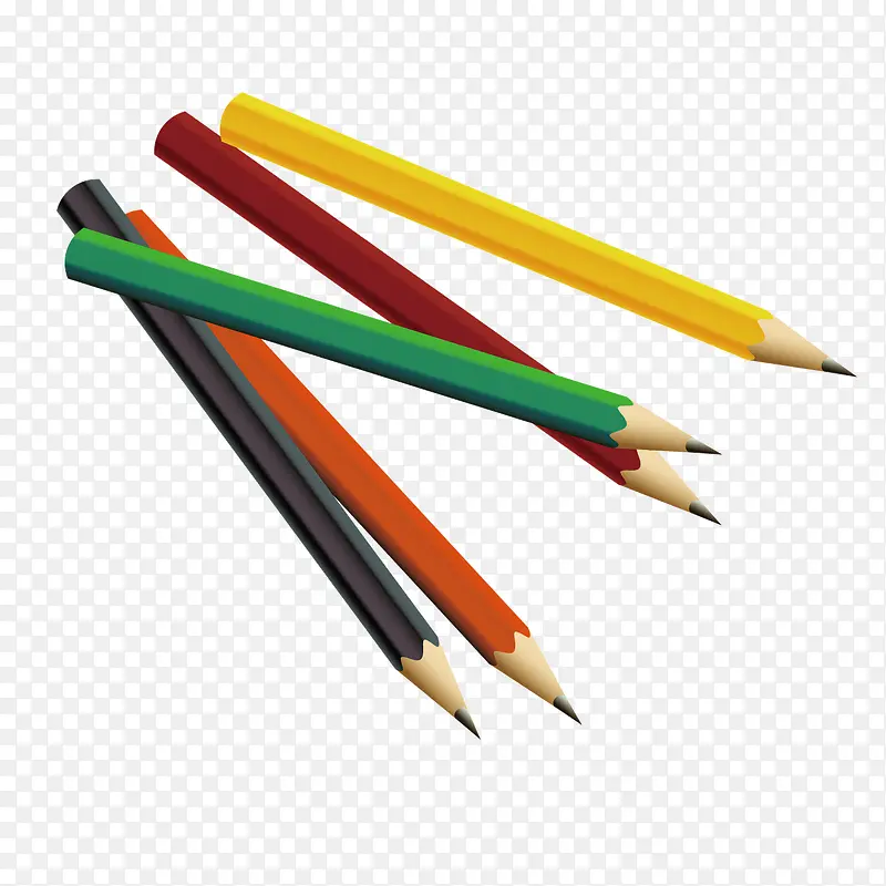 彩色儿童铅笔画笔