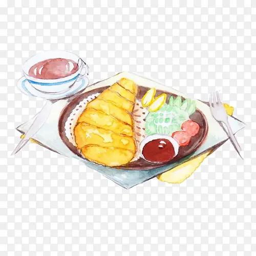 上海炸鸡排手绘画素材图片