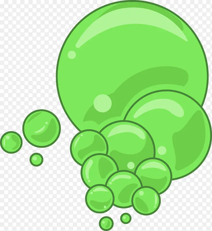 绿色卡通风格气泡