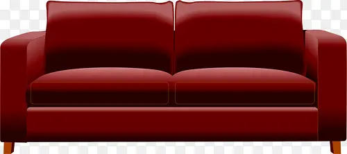 酒红色双人沙发