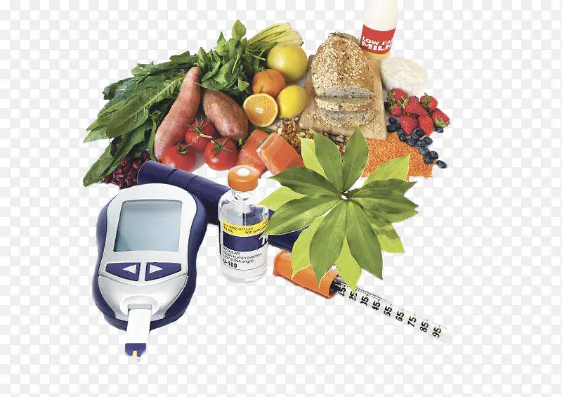 血糖测量仪和健康蔬果