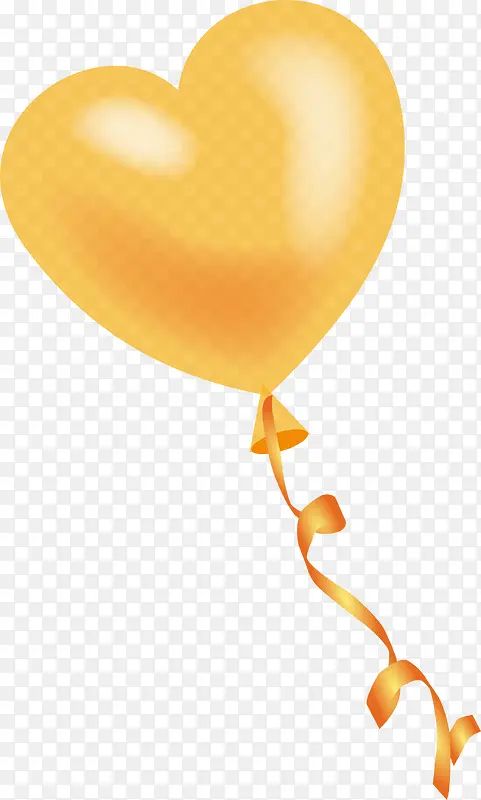 唯美黄色爱心气球