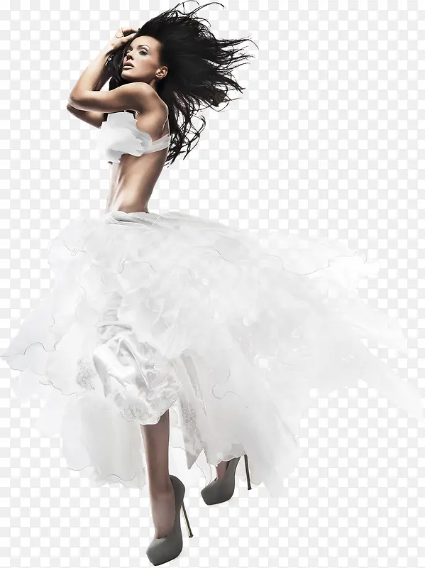 白裙子跳舞的女孩