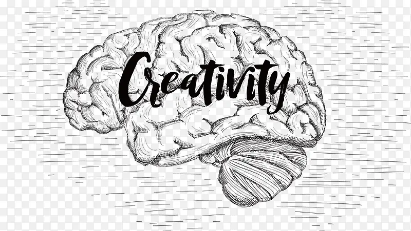矢量黑白有创造力的大脑