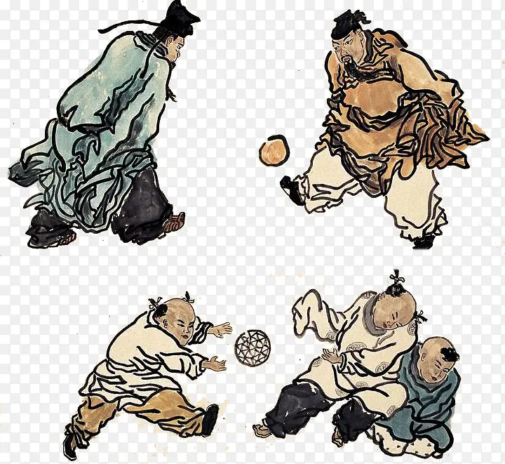 中国书画蹴鞠卡通图片