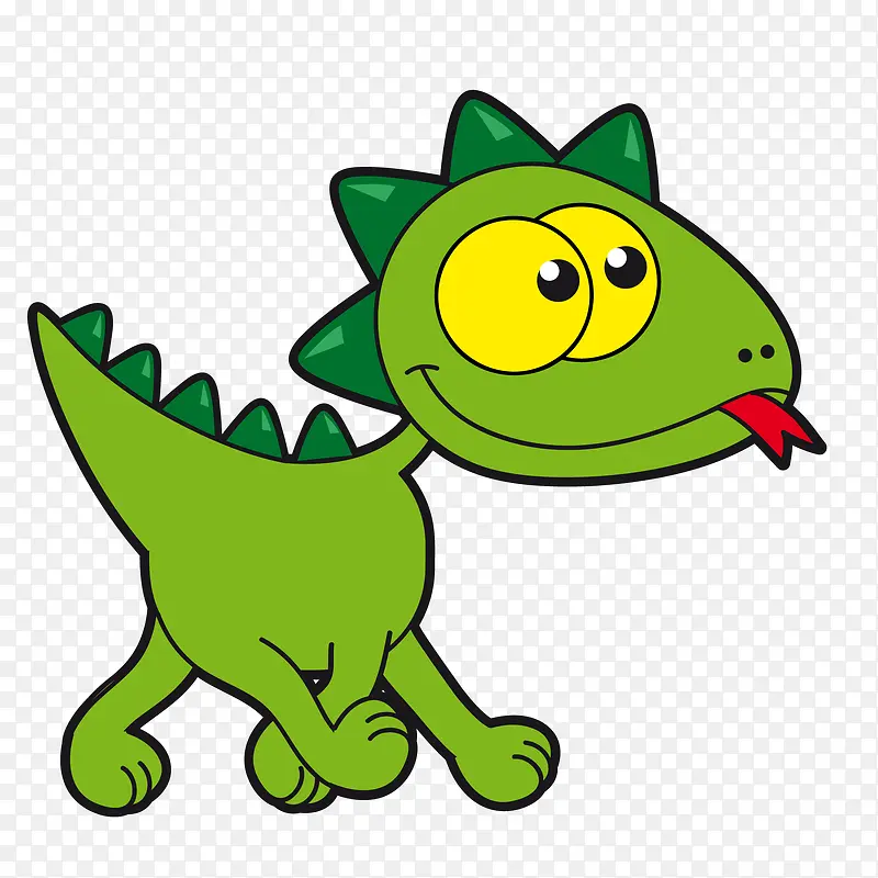 卡通绿色的蜥蜴动物设计