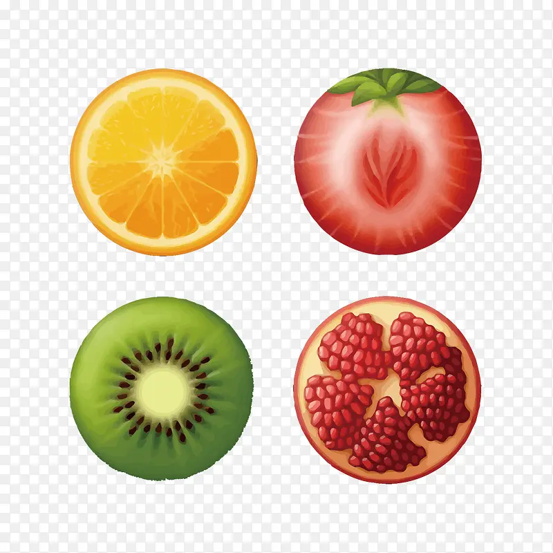 矢量圆形水果