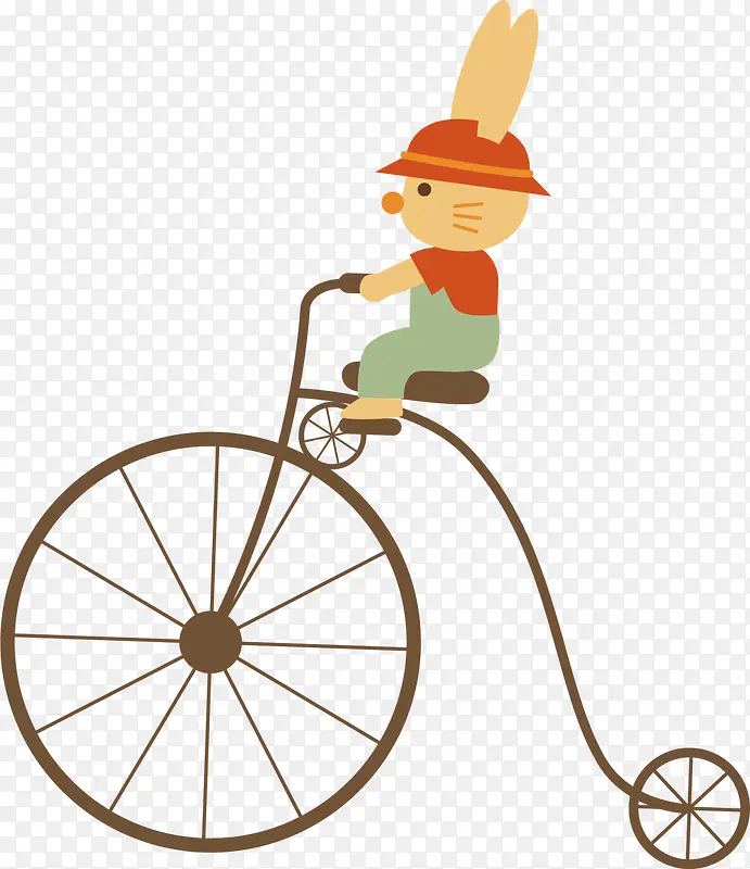 儿童节可爱自行车兔子