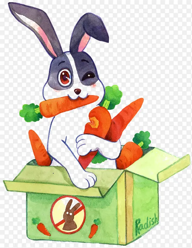 儿童画小兔子
